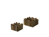 31AHN WOOD tray stripes square set/2