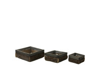31AHN WOOD tray square set/3 light