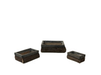 31AHN WOOD tray rectangual set/3 light