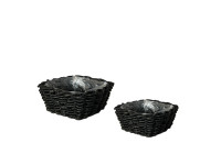 32YSN REED basket square grey set/2