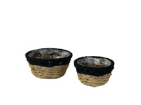 32YSN REED basket round top black set/2
