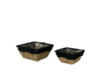 32YSN REED basket square top black set/2