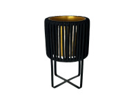 36LDN ZINC pot gold frame black H49