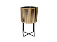 36LDN REED& ZINC pot on foot black H49