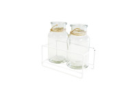 35SQN ZINC 2 glasses in holder white L15