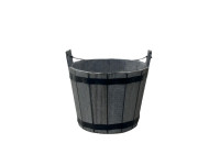 35SQN ZINC bucket wood grey wash H20