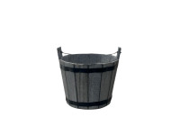35SQN ZINC bucket wood grey wash H17