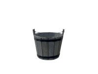 35SQN ZINC bucket wood grey wash H15