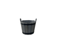 35SQN ZINC bucket wood grey wash H12