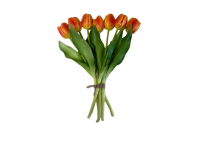 65ZLN SILK FLOWER 7 headed tulip l.orang