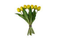 65ZLN SILK FLOWER 7 headed tulip yellow