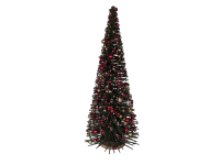 45SHN WOOD xmas tree, red green&gold H60