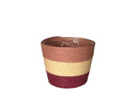 46LJN REED basket pink/white H14,5 D18