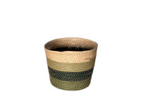 46LJN REED basket green/white H14,5 D18