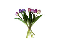 65ZLN SILK FLOWER 7 headed tulip pastel