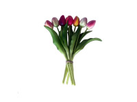 65ZLN SILK FLOWERS 7headedtulip pi/orang