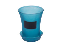*%*74VSA GLAS KRIJTBORD, vaas blauw